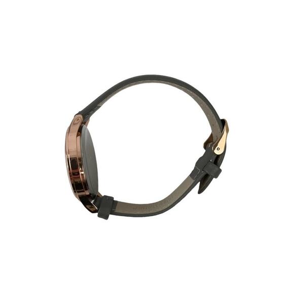 NWOT MONROE SOLÉROSE WATCH CHARCOAL LEATHER ROSE GOLD - Picture 14 of 16